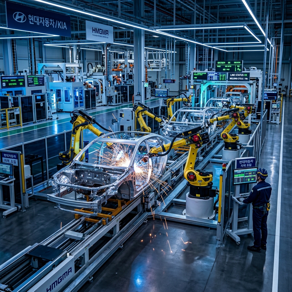 Hyundai Motor Factory and Port in Ulsan
